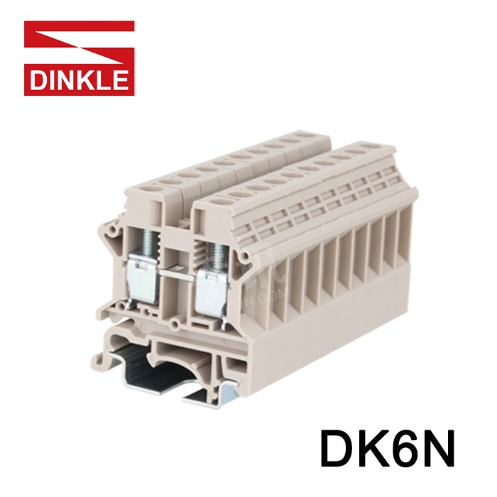 DK6N町洋DKN螺丝式,单层直通端子一进一出1000V,41A,灰色
